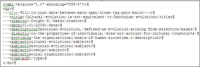 metadata record